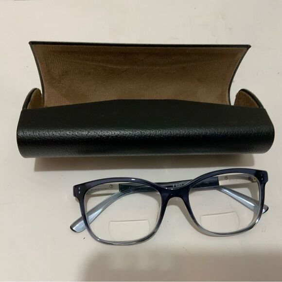 Burberry Blue Gray Clear Lucite Wayfarer Glasses Italy B2242 3599 53 17 140 - Picture 2 of 10